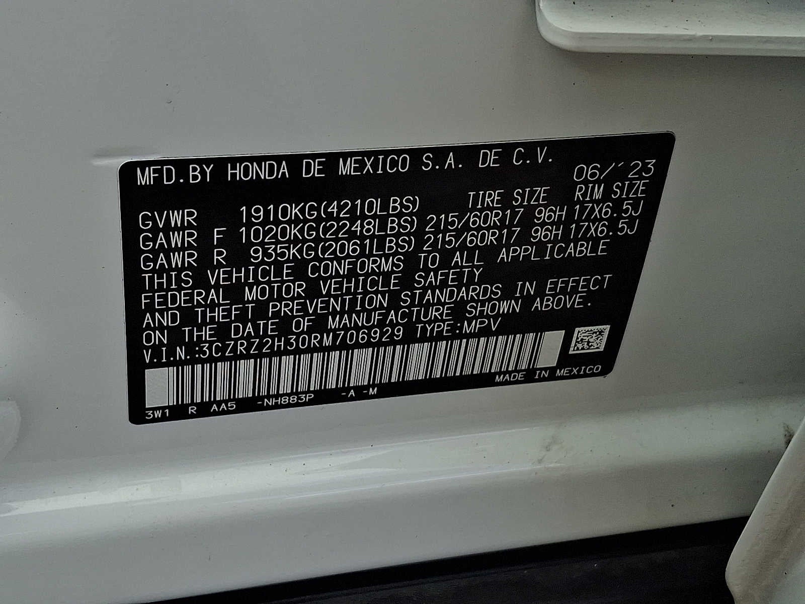 2024 Honda HR-V LX AWD CVT