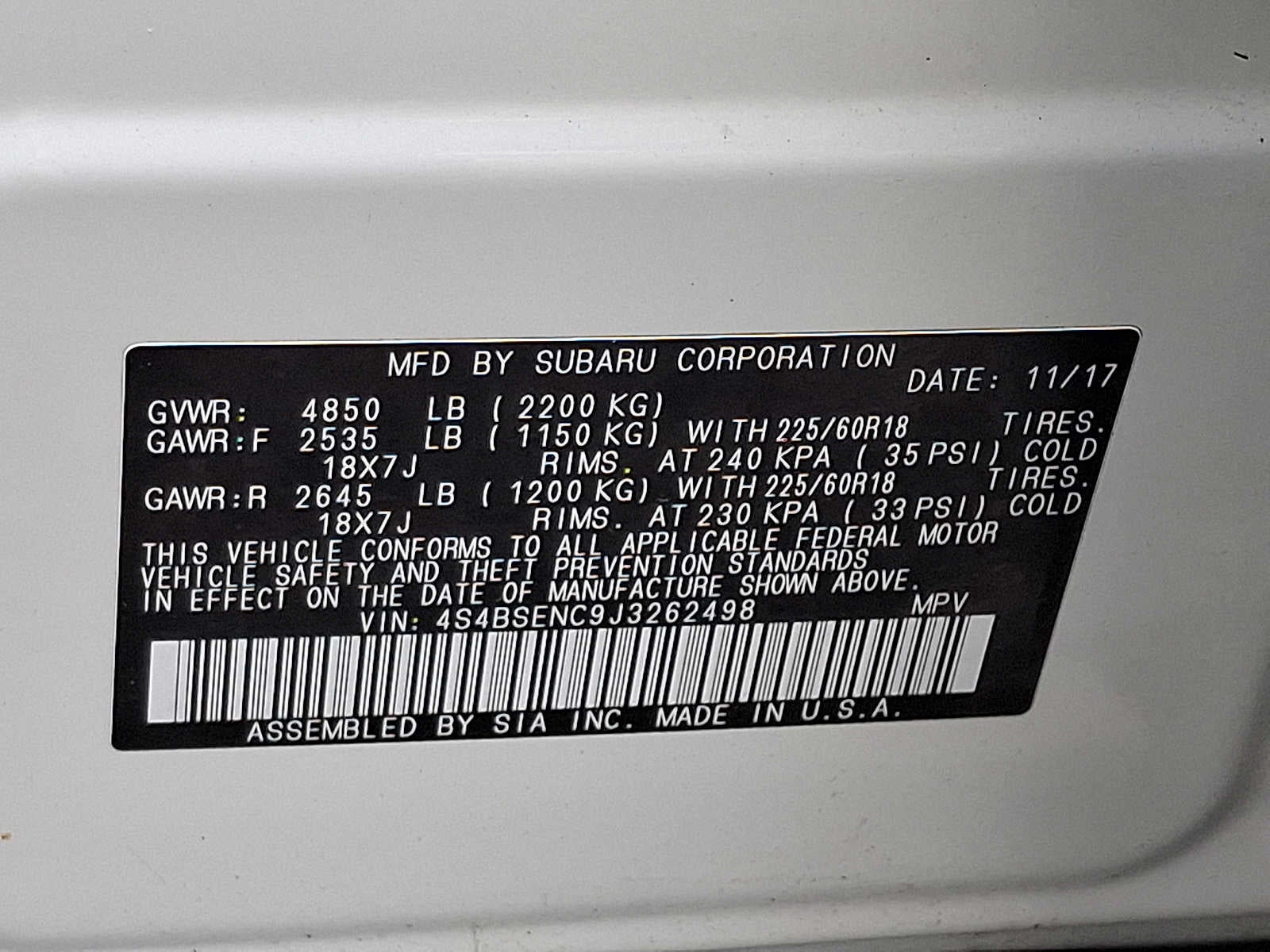 2018 Subaru Outback 3.6R Limited