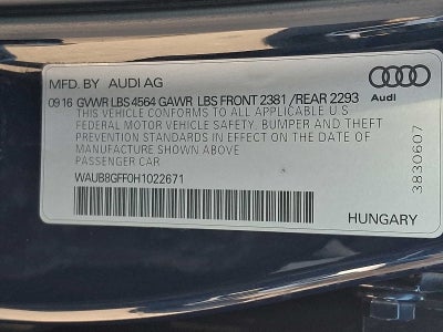 2017 Audi A3 2.0 TFSI Premium quattro AWD