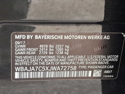 2018 BMW 5 Series 530i xDrive Sedan