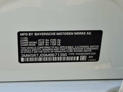 2021 BMW 3 Series 330i xDrive Sedan North America