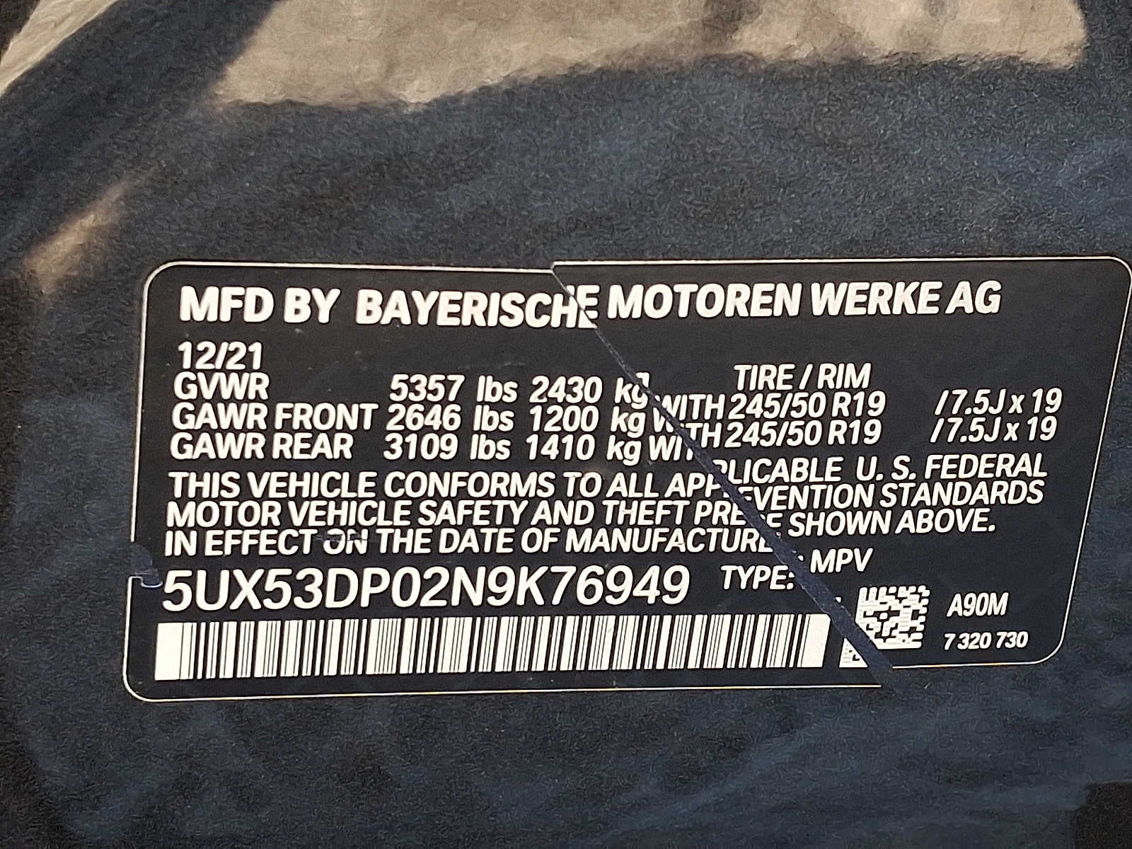 2022 BMW X3 xDrive30i Sports Activity Vehicle