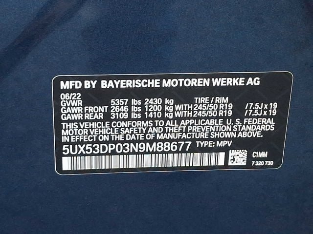 2022 BMW X3 xDrive30i Sports Activity Vehicle