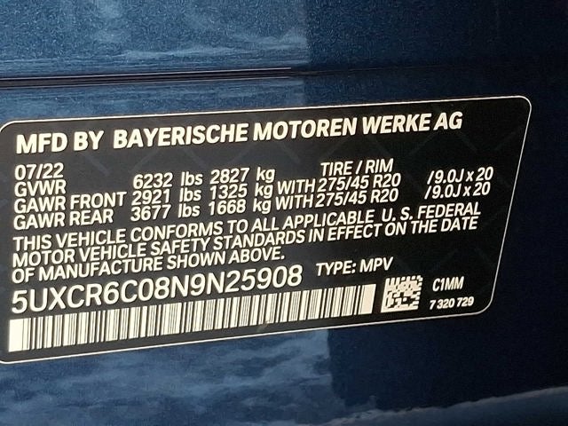 2022 BMW X5 xDrive40i Sports Activity Vehicle