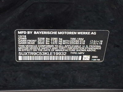 2019 BMW X3 xDrive30i Sports Activity Vehicle