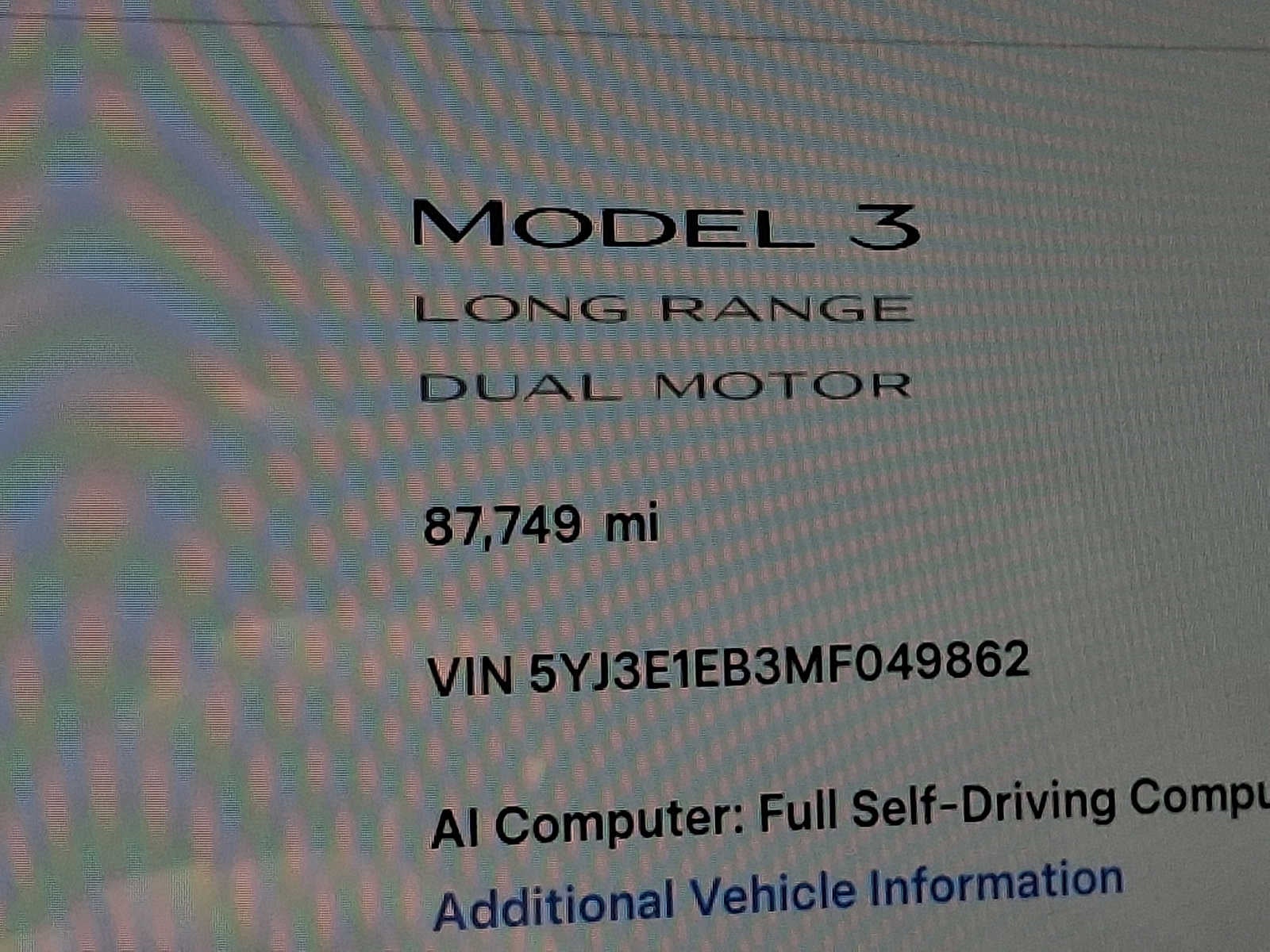 2021 Tesla Model 3 Long Range AWD