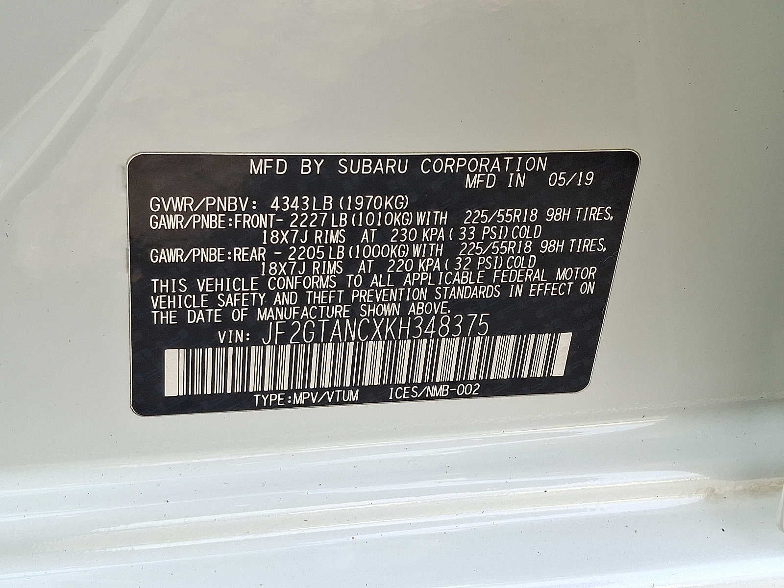 2019 Subaru Crosstrek 2.0i Limited CVT