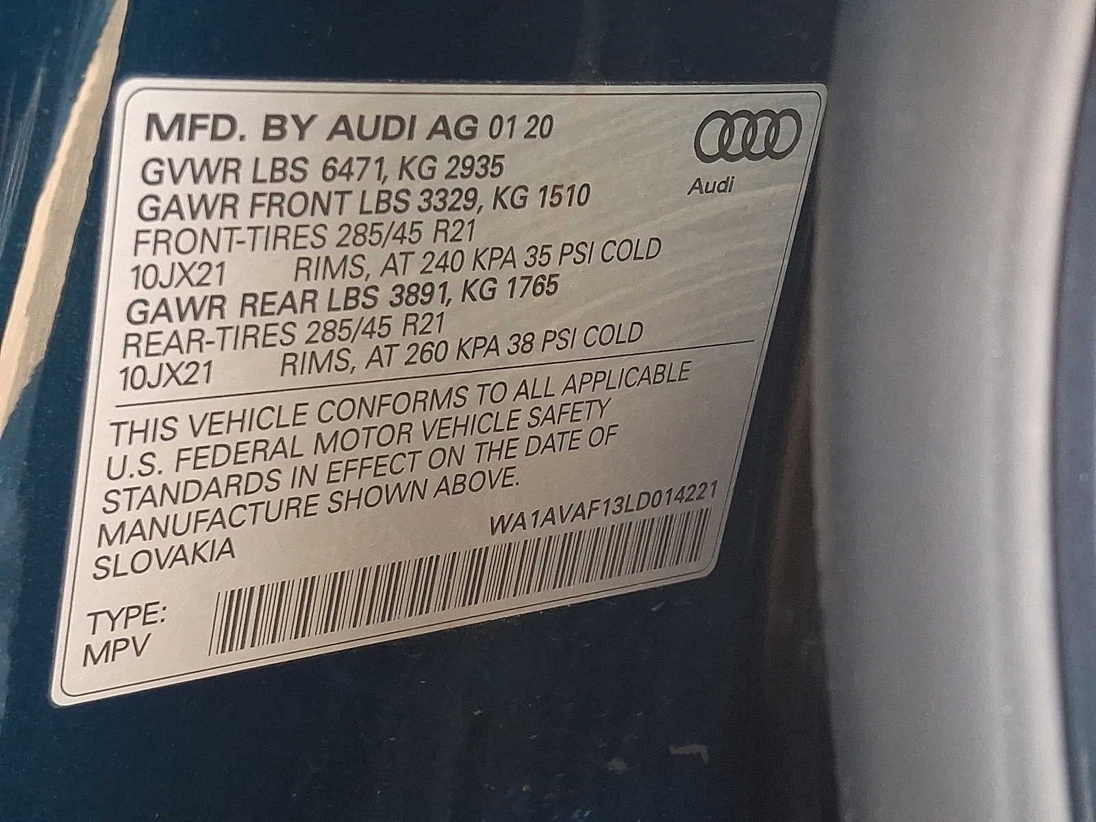 2020 Audi Q8 Premium 55 TFSI quattro