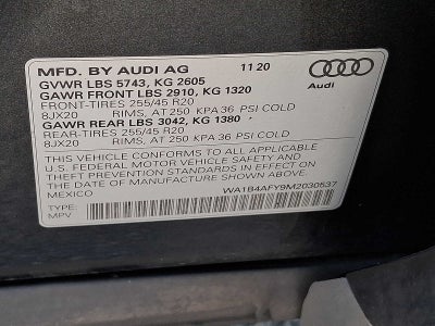 2021 Audi SQ5 Premium Plus 3.0 TFSI quattro