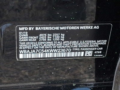 2019 BMW 5 Series 530i xDrive Sedan