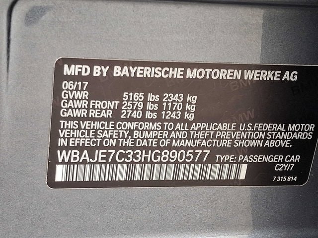 2017 BMW 5 Series 540i xDrive Sedan