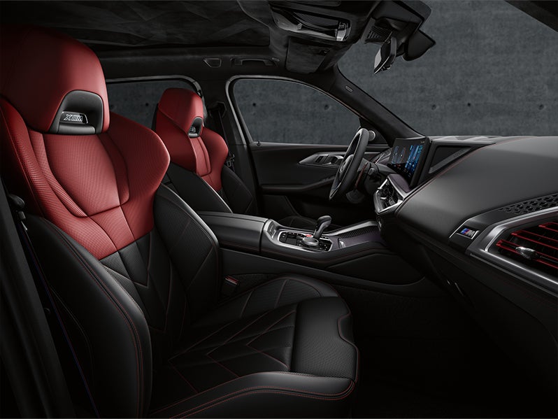 Black and Red BMW XM front seat interior | BMW of Morristown in Morristown NJ