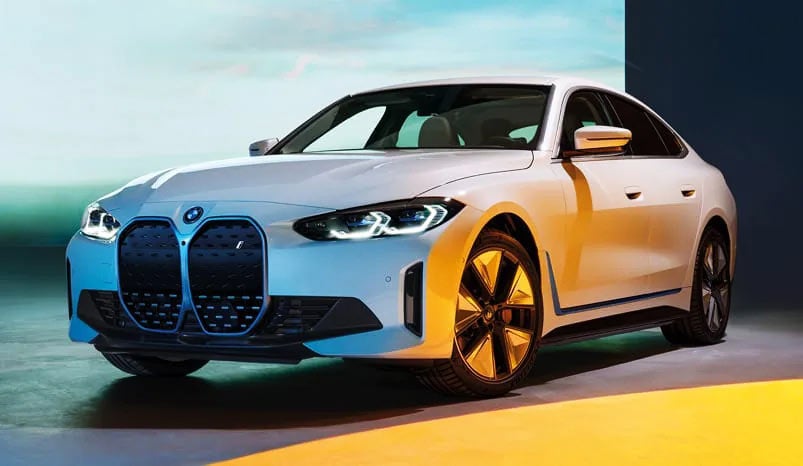 Front quarter view of the BMW i4 eDrive40 electric vehicle | BMW of Morristown in Morristown NJ