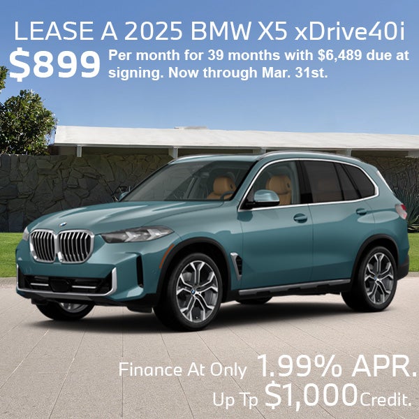 Lease a 2025 BMW X5 xDrive40i | BMW of Morristown Specials Morristown, NJ