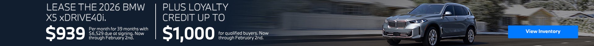 Lease the 2026 BMW X5 xDrive40i